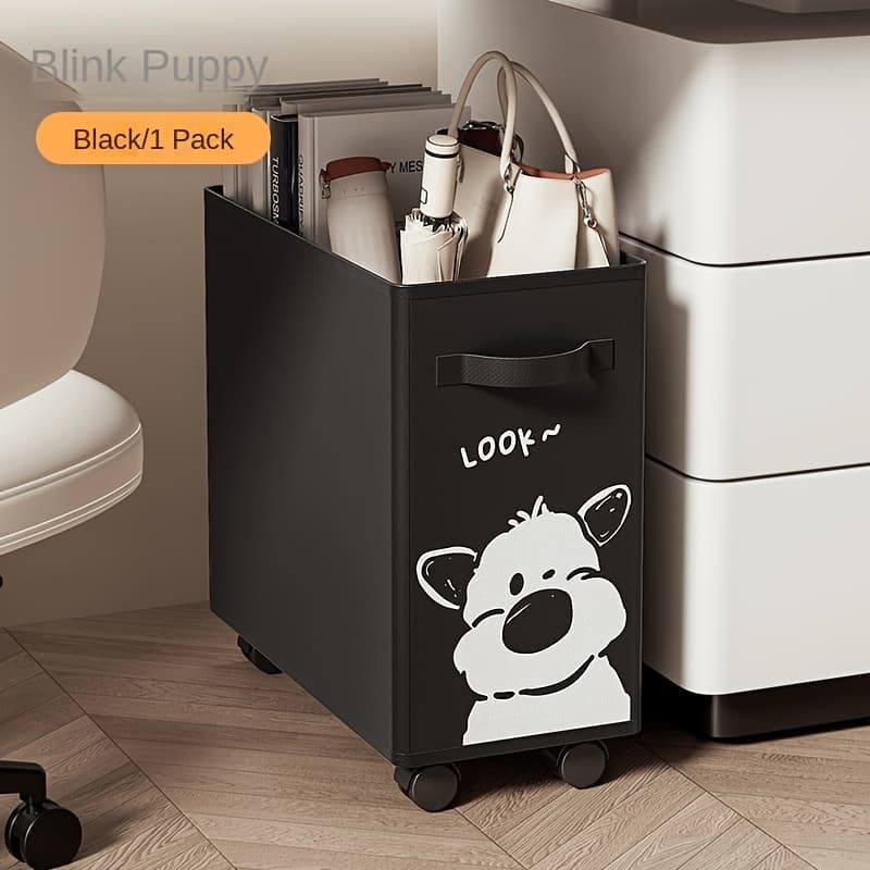 TEMU 1pc Cute Animal Design Mobile Storage Cart With Wheels Detachable Under Desk Organizer For Office Supplies Crystal () Trolley