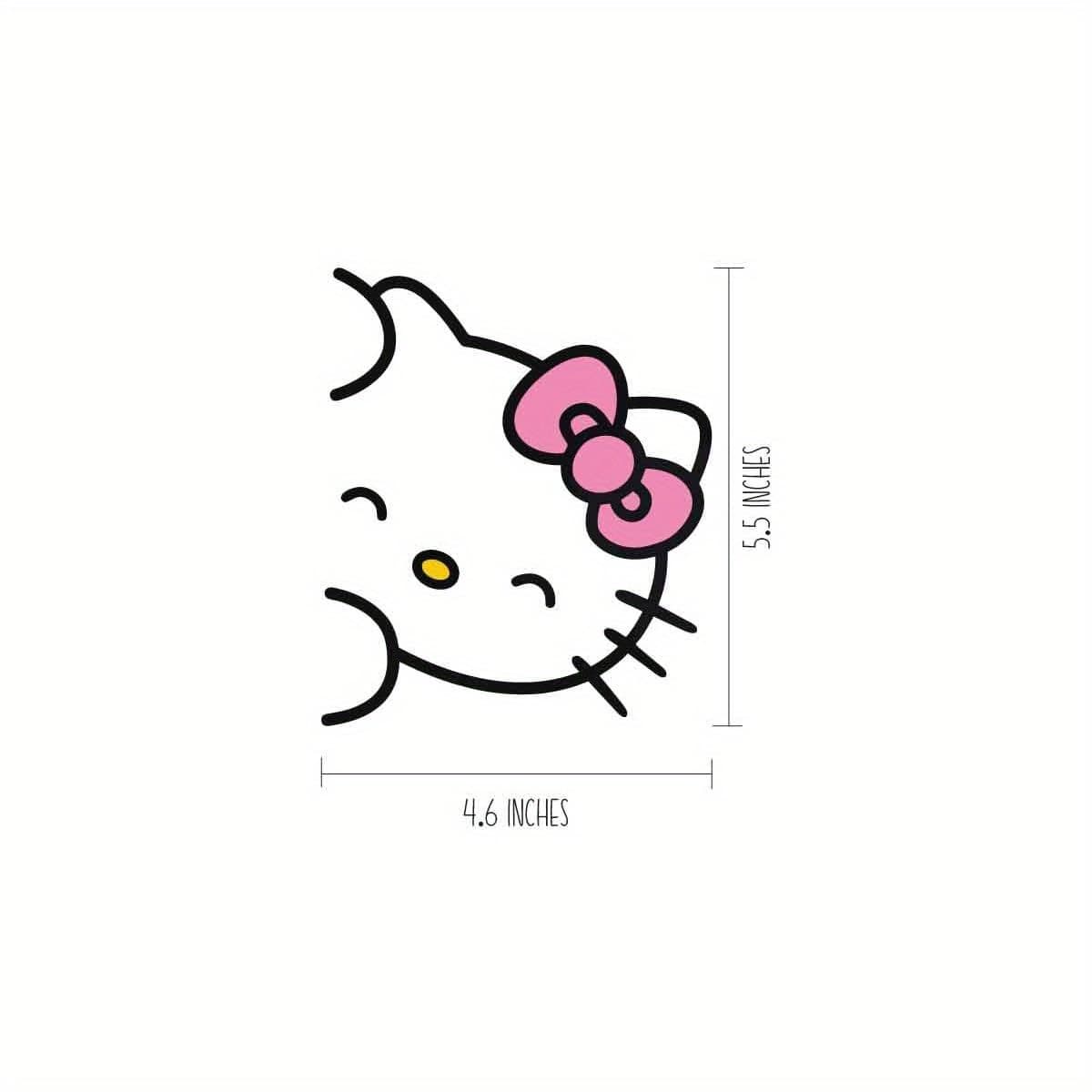 TEMU Adorable Cat Vehicle Decal - Shiny, Use Sticker, Ideal For Back Window, Anime- Featuring A Pink Bow And , For Car Exterior Decor, Vehicle Sticker, Vibrant Design, Long-lasting Sticker