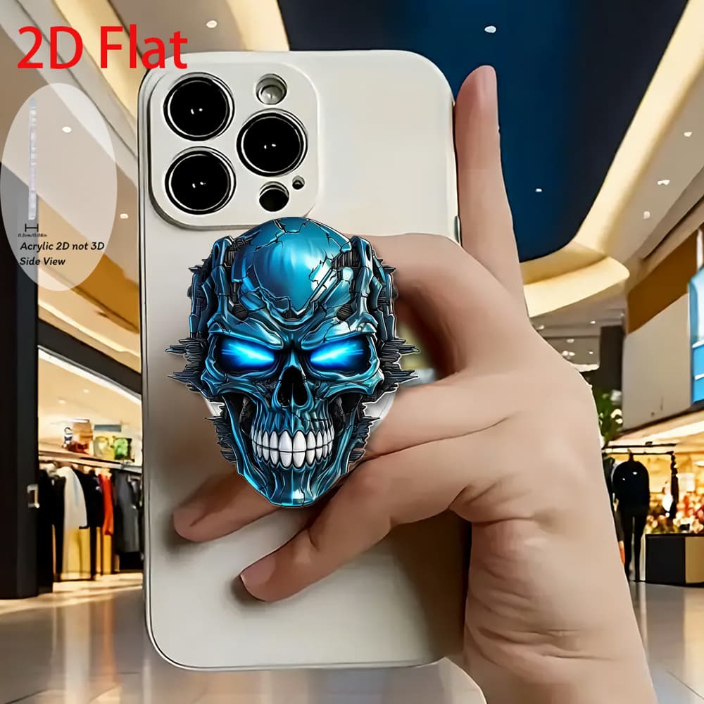 TEMU 2d Flat Fashionable Cute Mechanical With Teeth Acrylic Retractable Mobile Phone Holder, -up Mobile Phone Holder