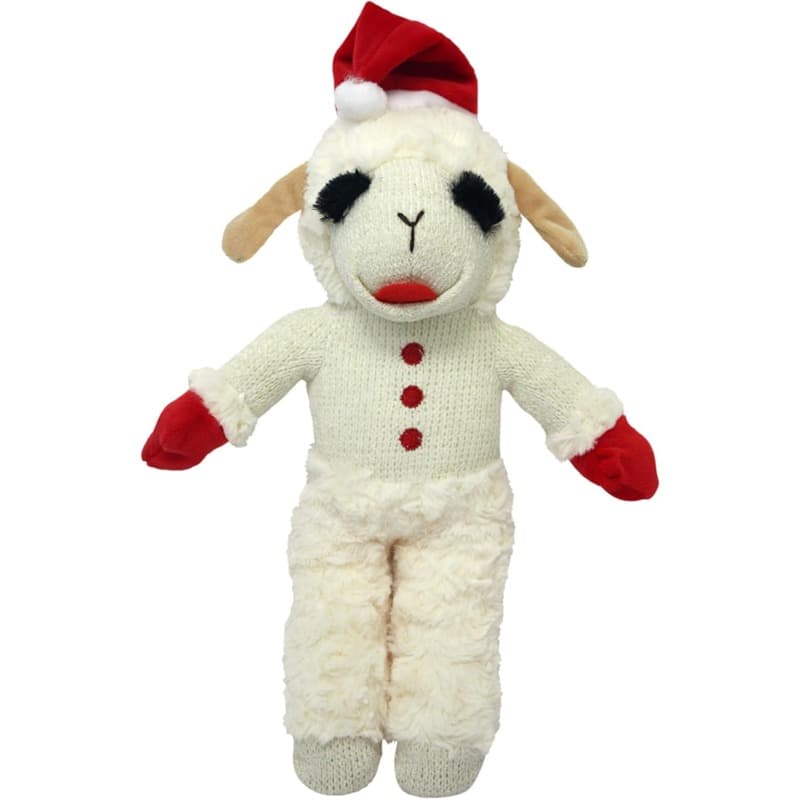 TEMU Super Soft Lamb Buns Plush Dog Toy With Hat - 10.5 Inch Cream Stuffed Animal, Cute And Everyday For All Dog Breeds, Safe Chewable Pet Toy With Eyes And , Durable Plush Fabric For Year-