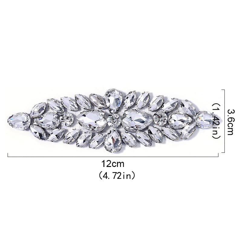 TEMU 1pc Teardrop Round Marquise Hotfix Crystal Applique Iron-on Crystals Chain For Diy Clothes, Shoes, Bags, Hats – Ideal For Christmas, Halloween, Easter, Wedding Crafts