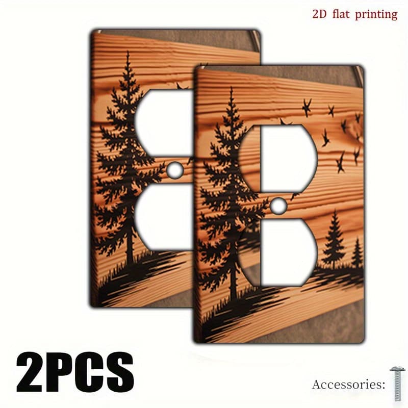 TEMU [2d Flat] 2pcs Wall Plate Light Switch Cover For Kitchen/ Bathroom/ Living Room Decoration - Beautiful And Decor, Decorative Light Switch Cover | Decor, Light Switch Cover