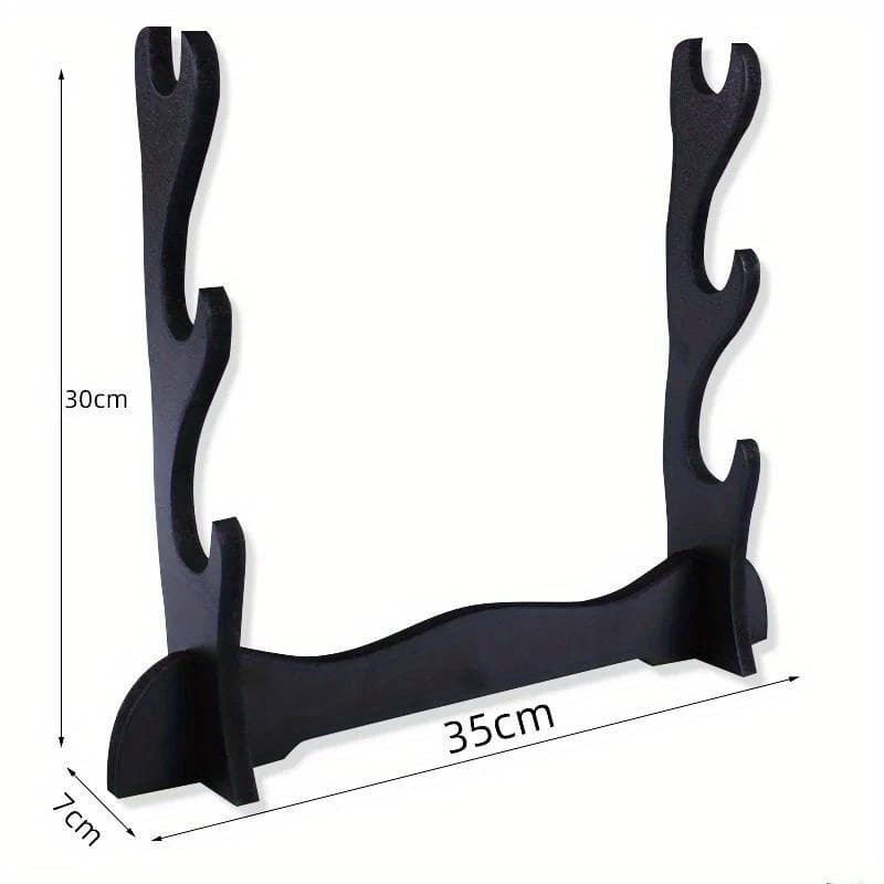 TEMU Black Sword Stand - Sturdy Rack For Full-size Japanese Katanas & , Multi-position Storage With Horizontal/vertical Hold, Organizer