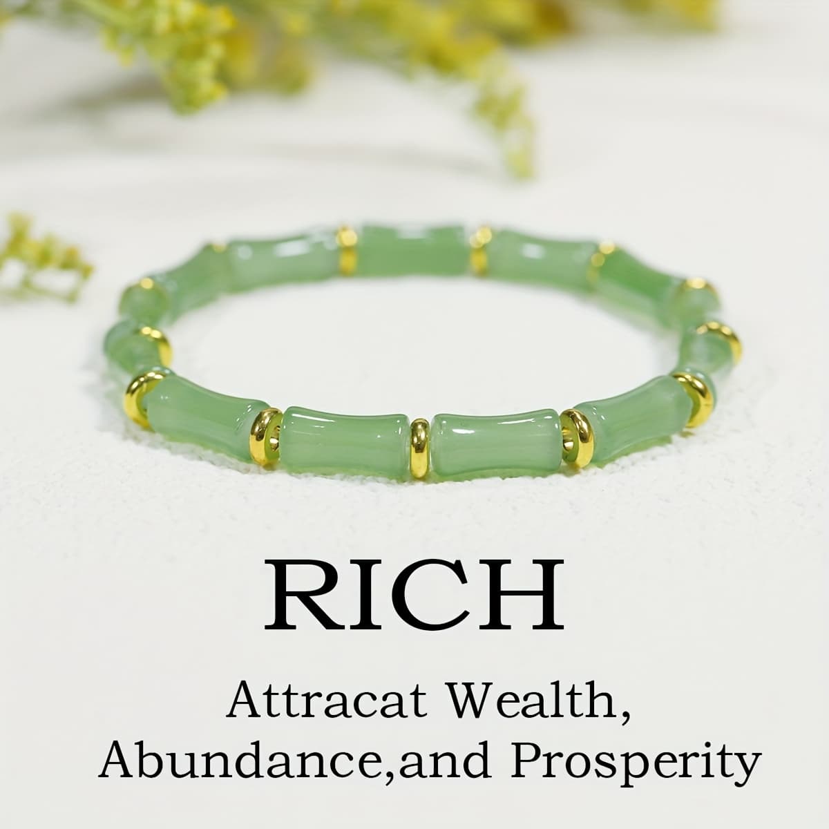 TEMU Wml Women's Chinese Style Bamboo Knot Luck Bracelet | Artificial Crystal Beads, Bamboo Joint , Bead-free, Ideal For Lunar New Year Gift, Daily Wear, Accessory