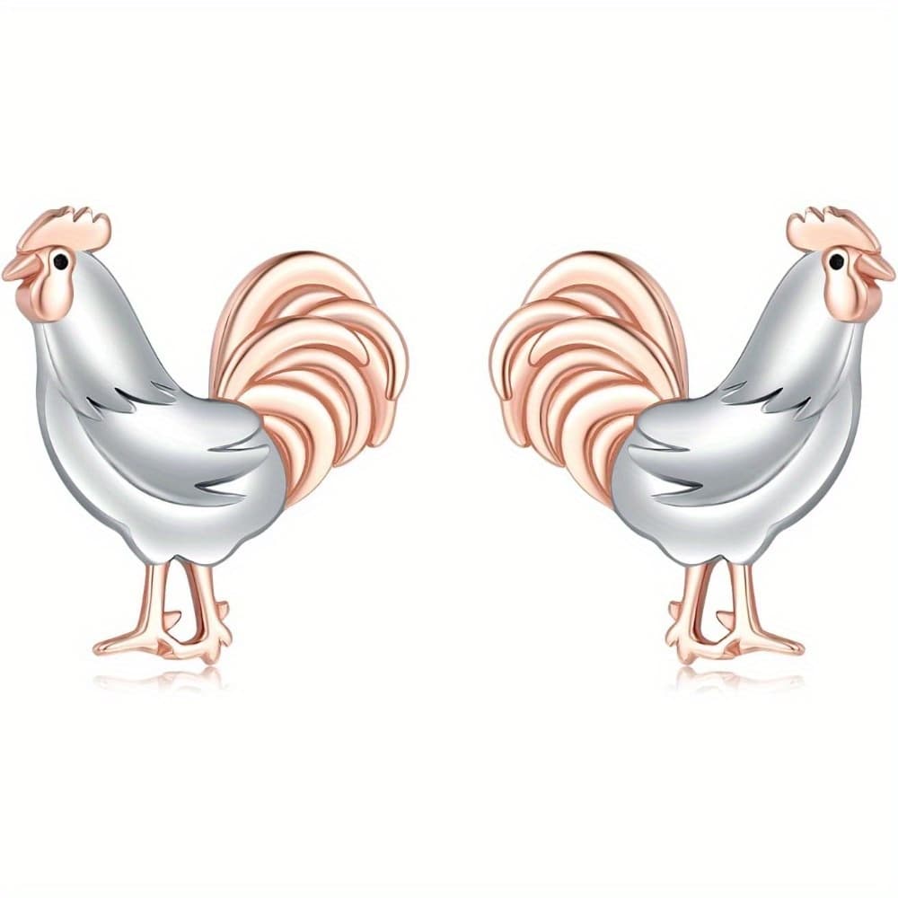 TEMU Vintage Earrings - Allergy-free, Alloy Material, & Special Occasions, Ideal Gift For , Chicken Accessories