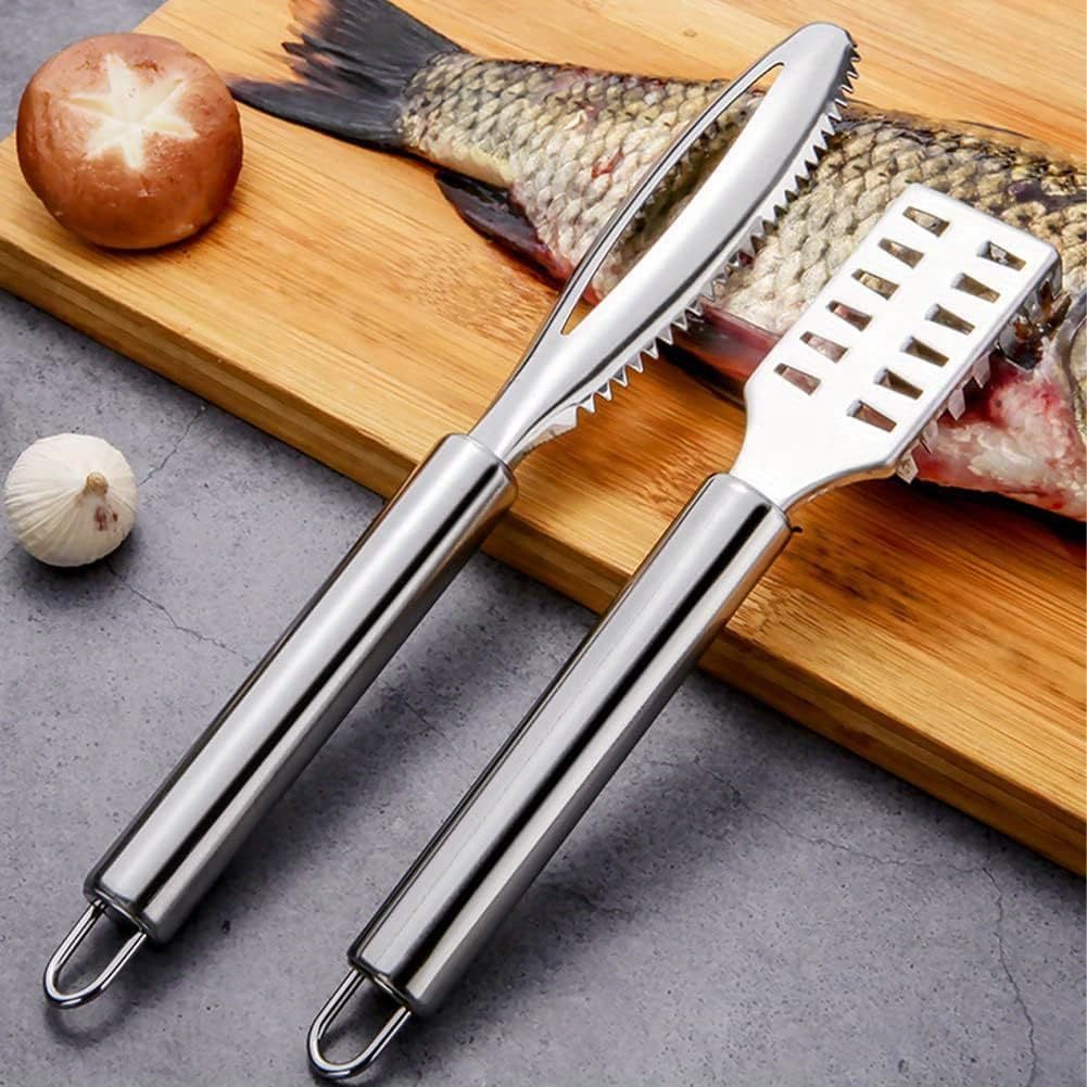 TEMU Stainless Steel Serrated Fish Scale Spatula, Special Knife For Seafood, For Removing Fish Scales, Kitchen Small Tool