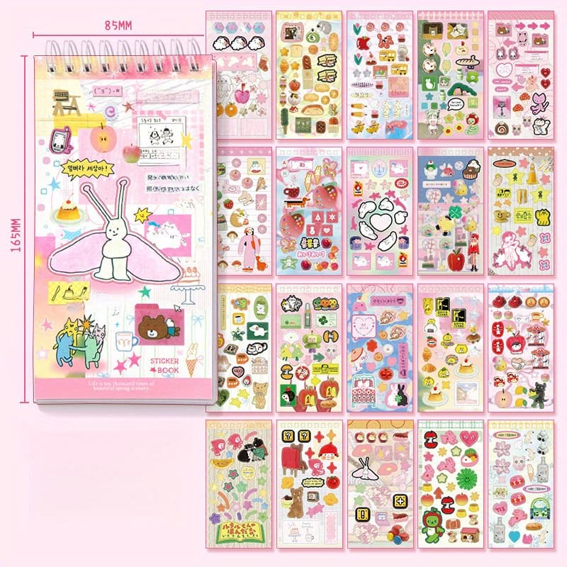 TEMU 2 Styles 40 Sheets Film Stickers Girls' Planners, Cute Diy Decorative Materials Stickers