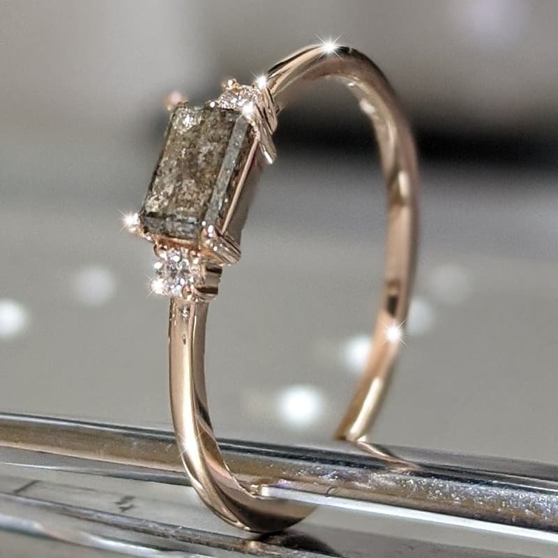 TEMU 1pc Gorgeous Mineral Grey Zirconia Ring - A Symbol Of , The Perfect Accessory For Girls' Rings, Valentine's Day Jewelry, Christmas Gifts, Weddings, And Parties