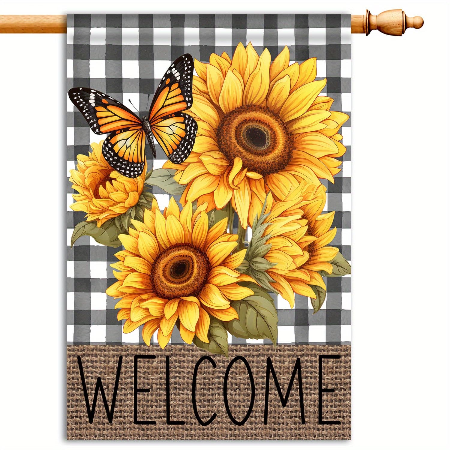 TEMU Hello Summer Welcome Sunflowers House Flag, 28x40 Inches, Double-sided Spring Summer Farmhouse Yard Outdoor Décor