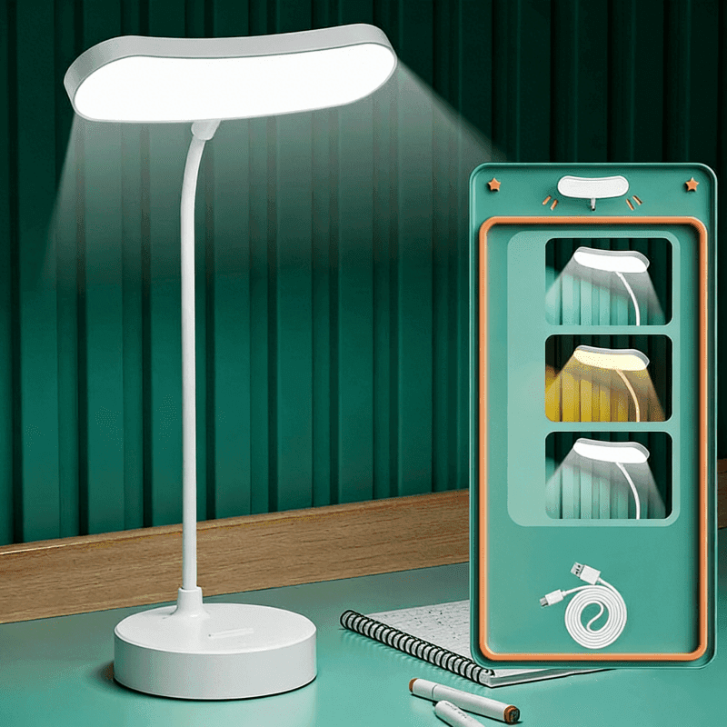 TEMU Rechargeable Led Desktop Reading Light, Touch Switch, Mini Night Light, , Dimming, Suitable For Office, School, And Home Led Desk Lamps.