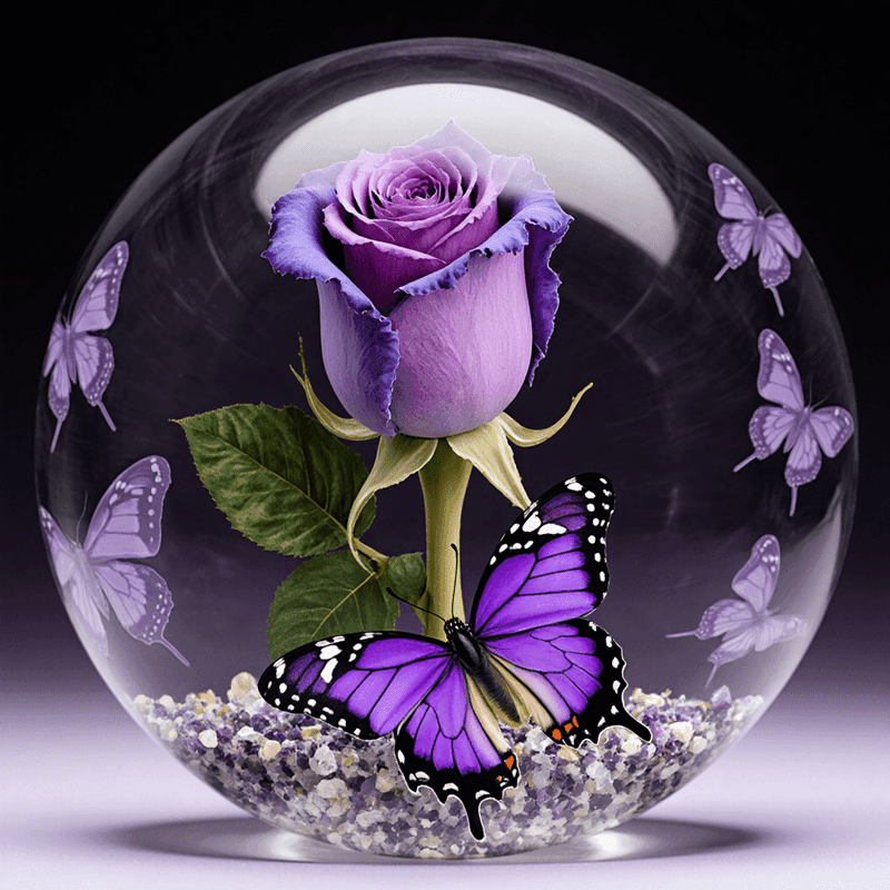 TEMU 5d Diamond Painting Kit Suitable For Adults - Round Diamond Purple Rose & Diy Art Craft With Hd Color Palette, Complete Drill System For Home Decor Gift, Project (no )
