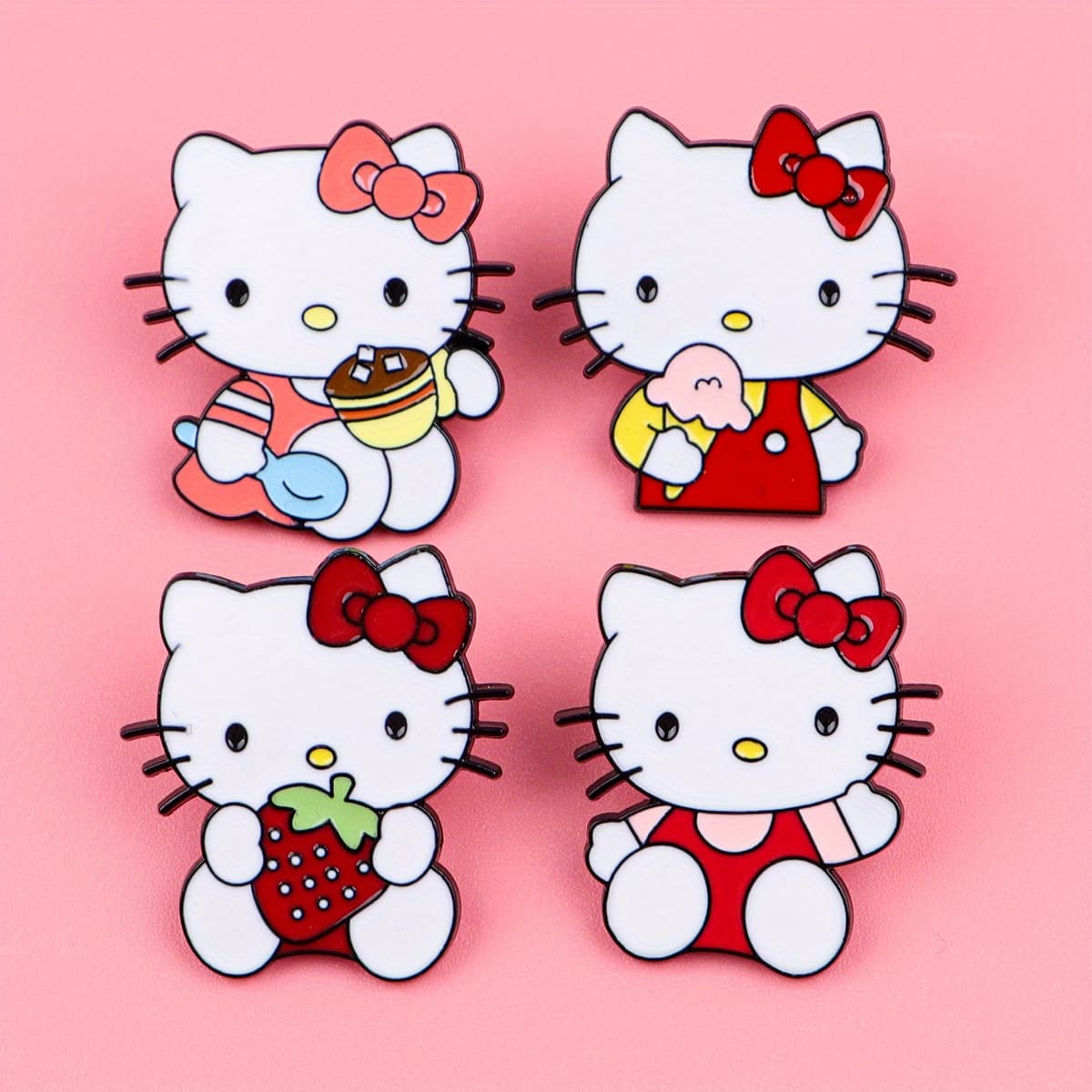 TEMU 4pcs/set Enamel Pin Cute Lapel Pins Badges On Backpack Men's Brooch Clothes Gift Jewelry Fashion Accessories