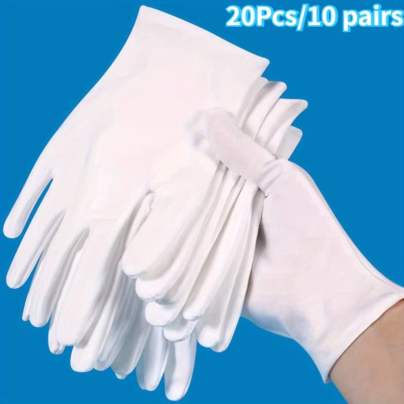 TEMU 20pcs/10 Pairs Of White Moisturizing Spa Gloves, Soft And Breathable, With Good , Close To , Fabric Gloves Are Suitable For Lotions And Hydrates, Suitable For Most Women