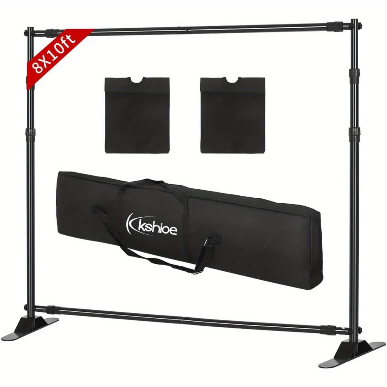TEMU Heavy Duty 10x8ft Backdrop Stand, Adjustable Step And Repeat Banner Support System For Trade Shows And Photography