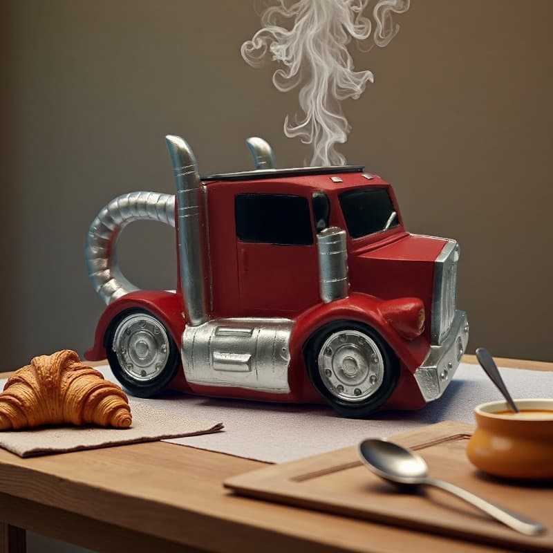 TEMU Halloween-2025-latest Hot Coffee Cup Semi-trailer Truck Shape Home Kitchen Handmade Water Cup 1pc Durable Coffee Cup Decoration