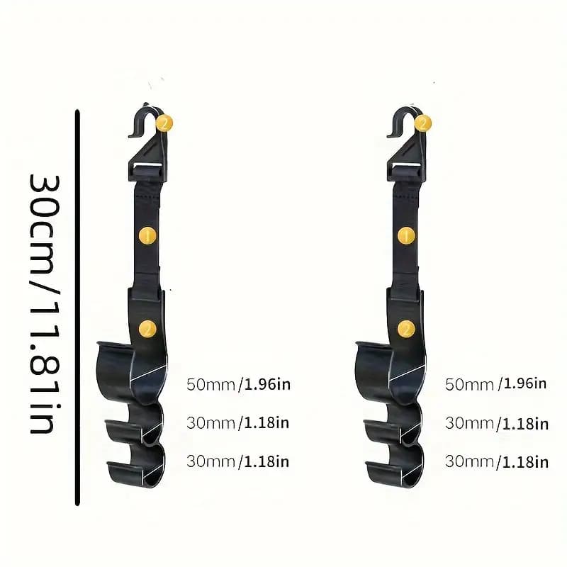 TEMU 2pcs Car Trunk Storage Hook Set With Packaging, Suitable For Luggage, Umbrellas, Fishing Rod Holders, Universal Car Seat Back Organizer Brackets, And Interior Storage Organization