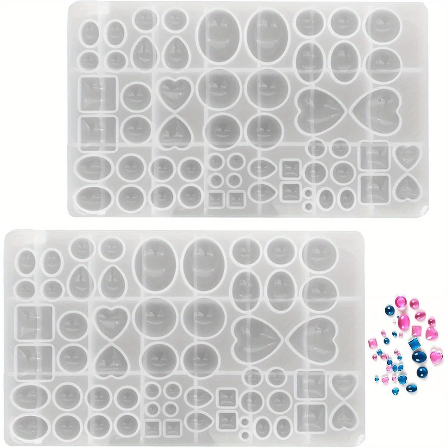TEMU 2pcs Gem Jewelry Casting Mold, Resin Jewelry Casting Molds For Making Earrings Jewelry Making Crafting Projects
