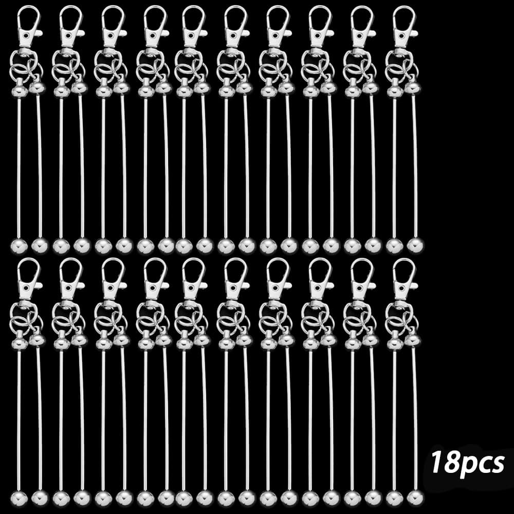 TEMU 18pcs Golden & Silvery Keychain Set, Blank Beadable Key Rings, Suitable For Keychains, Bag Charms, Phone Chains, Ideal For , Father's Day, Back To School, Graduation Gift