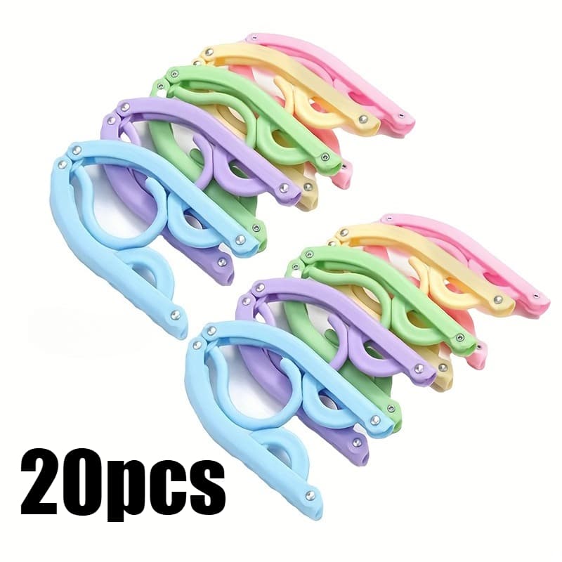 TEMU 20/40 Random Color Portable Travel Folding Hangers - Essential Accessories For Cruise Ships, Compact Drying Racks, Clothing Hangers, Travel Hangers, Perfect Gifts For Halloween And Christmas