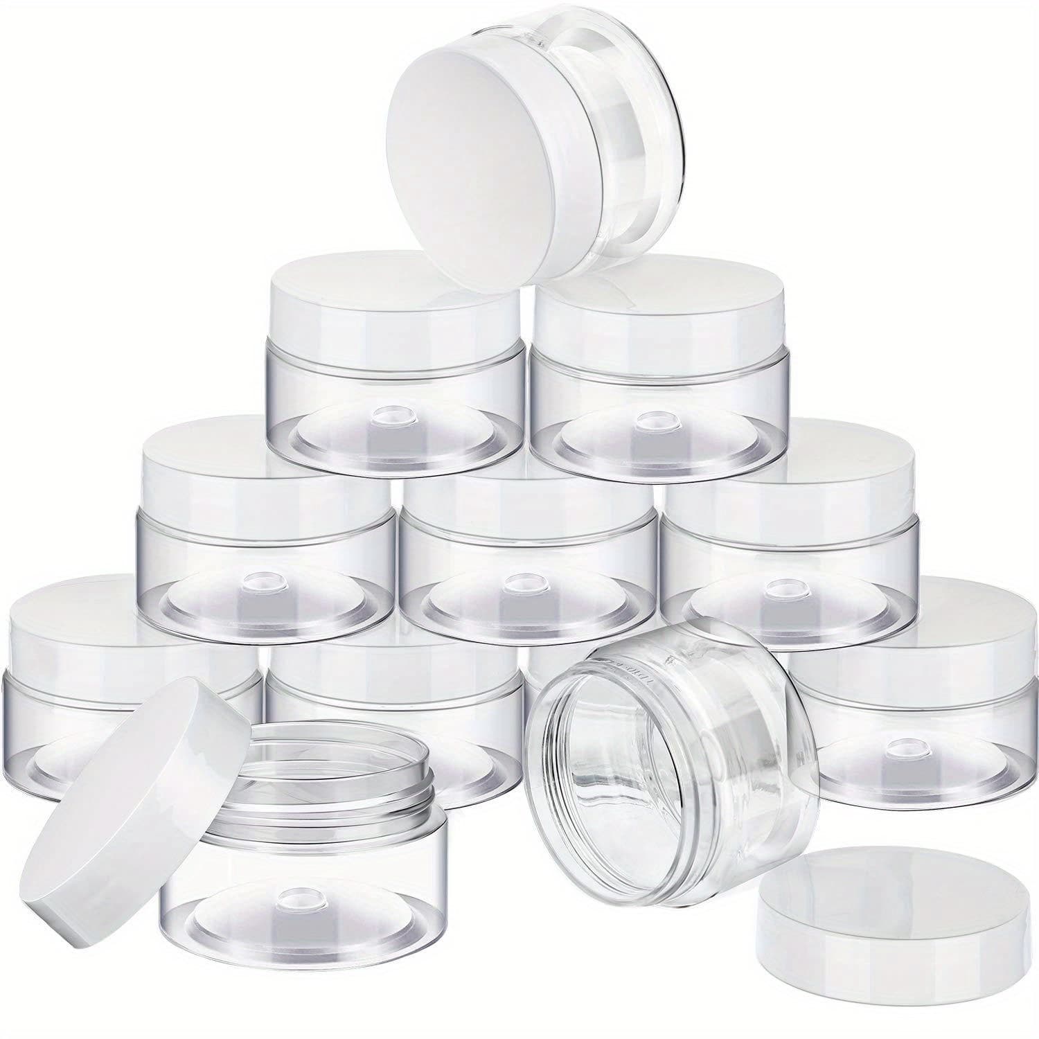 TEMU 12pcs/24pcs/48pcs 20 Gram Empty Clear Plastic Jars With Lids, Small Makeup Sample Containers, Consmetic Pot Jar For Beauty Product, Cosmetic, Cream, Lotion, Liquid, Craft, Travel Storage