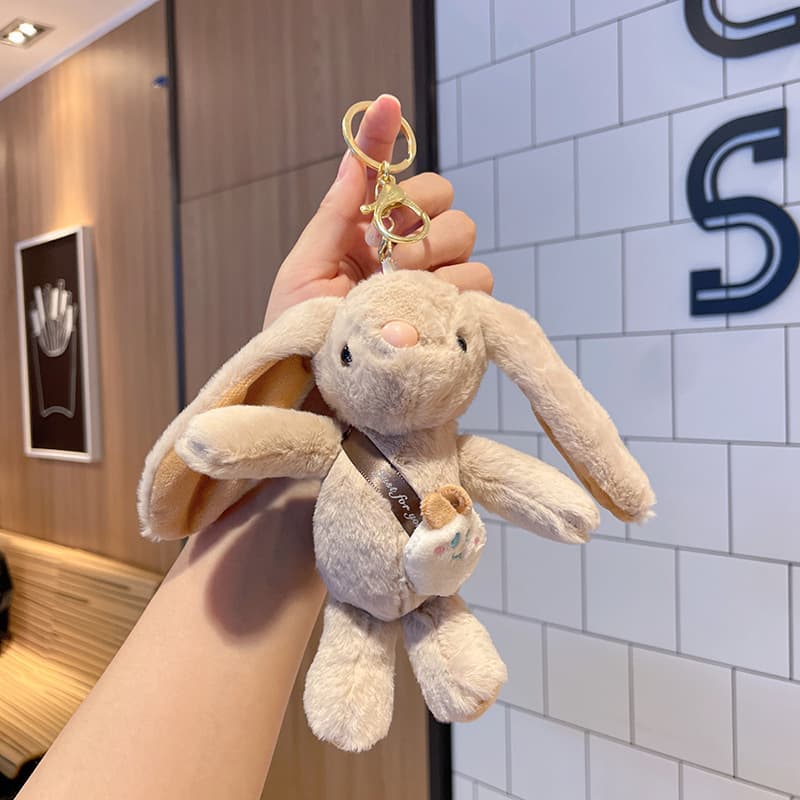 TEMU 3 Colors Random Cute Bunny Plush Keychain Pendant - Soft And Bunny Doll, Fluffy Ears, Animal Pendant Gift, Suitable For Backpack And Key Accessories (chinese Name Used Internationally)