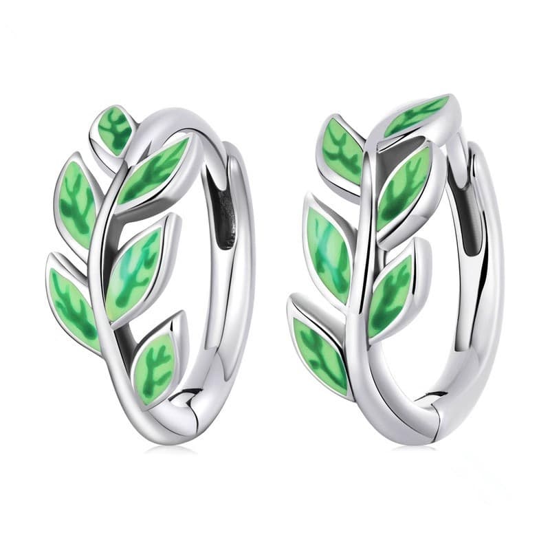 TEMU 1pair Simple Earrings Fashion Enamel Green Leaf Earrings For Women Daily Party Holiday Cute Earrings Jewelry