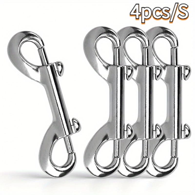 TEMU 4/6pcs Multifunktional Double Ended Snap Hooks, Rotating Double-head Dog Collar , Key Chain, Universal , For Shoulder Straps, Pet Belts, Etc