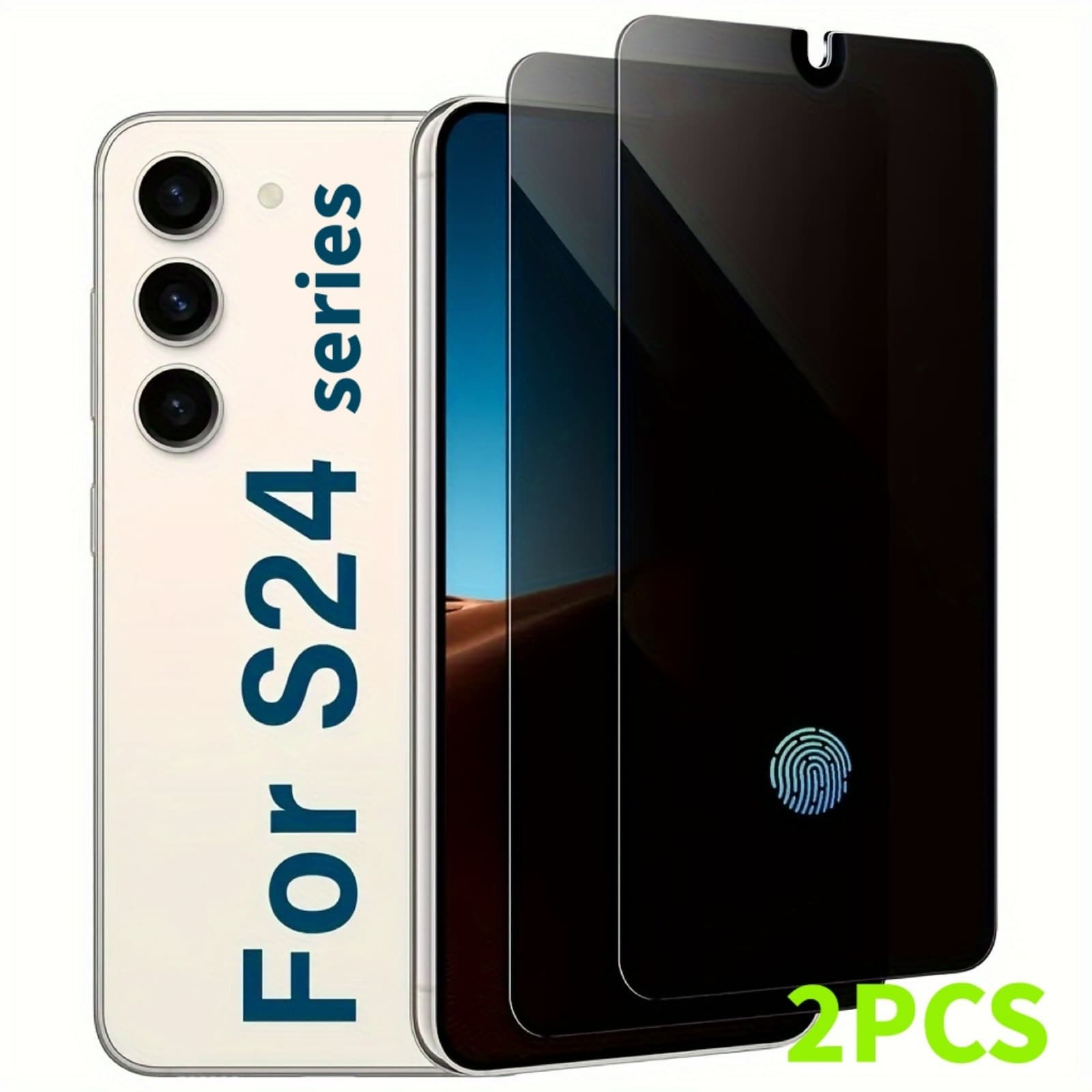 TEMU 2 Pack Privacy Anti-spy Screen Protector For Galaxy S24 Fe Tempered Glass Film, Glossy Finish- Scratch-resistant Film, Edge-to-, Anti-spy Full Coverage Screen, Fingerprint Compatible