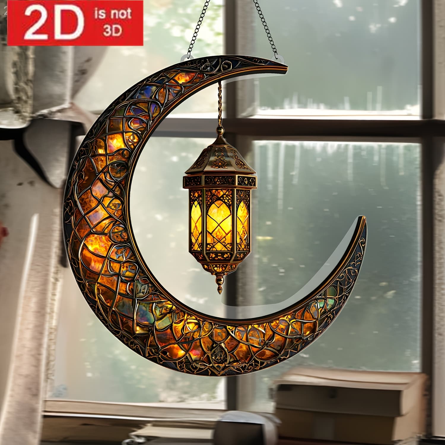 TEMU 2d Flat, 2d Plane, Elegant Moon And Lighthouse Acrylic- For Home, Office | Display Decoration| Ideal Gift And Home Decoration, 2d Flat