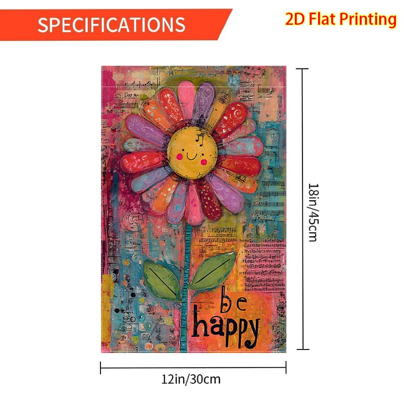 TEMU 1pcs Spring And Summer, Colorful Daisy Patternflag 28 X 40 Inches Double-sided Garden Flag Courtyard Decoration, Outdoor Decoration, Lawn Decoration, Flag Only