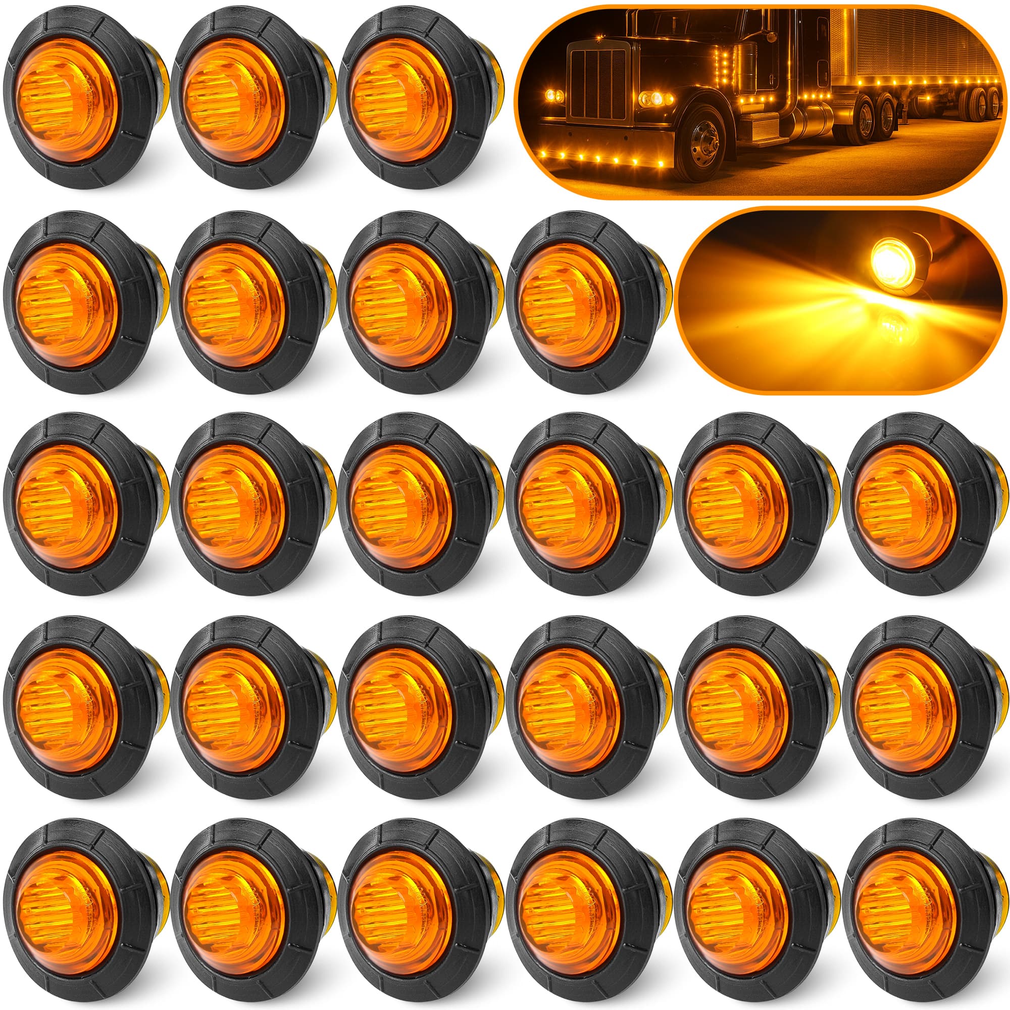 TEMU 25pcs Safety&visibility Multicolor Led Side Marker Bulb Lights For Vehicles 12v
