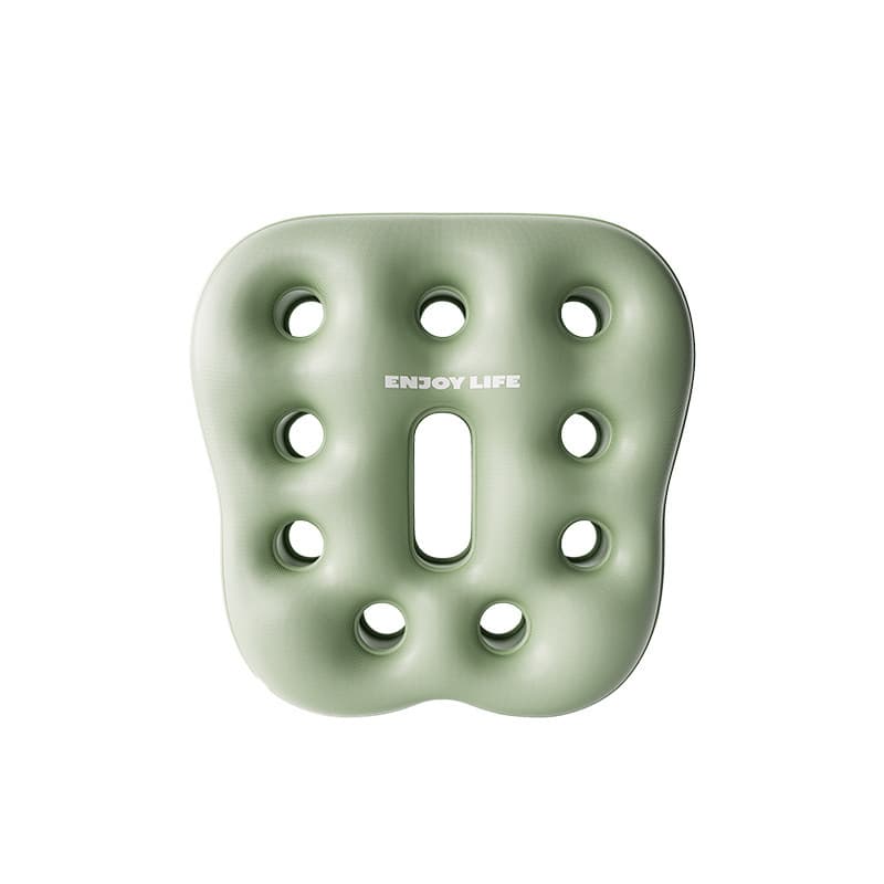 TEMU 1pc Green Pvc Inflatable Seat Cushion, Anti-slip Donut Pillow For Office Chair, Portable Hemorrhoid Relief Cushion For Long Sitting, Space Saving For Home