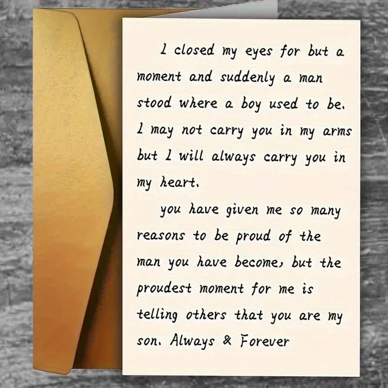 TEMU 4 Birthday Cards (2 Envelopes+2 Cards) For My Son - "i Close " Poem, Tactile, 4.72 Inches X 7.09 Inches, With Envelope Attached, Suitable For Any Recipient