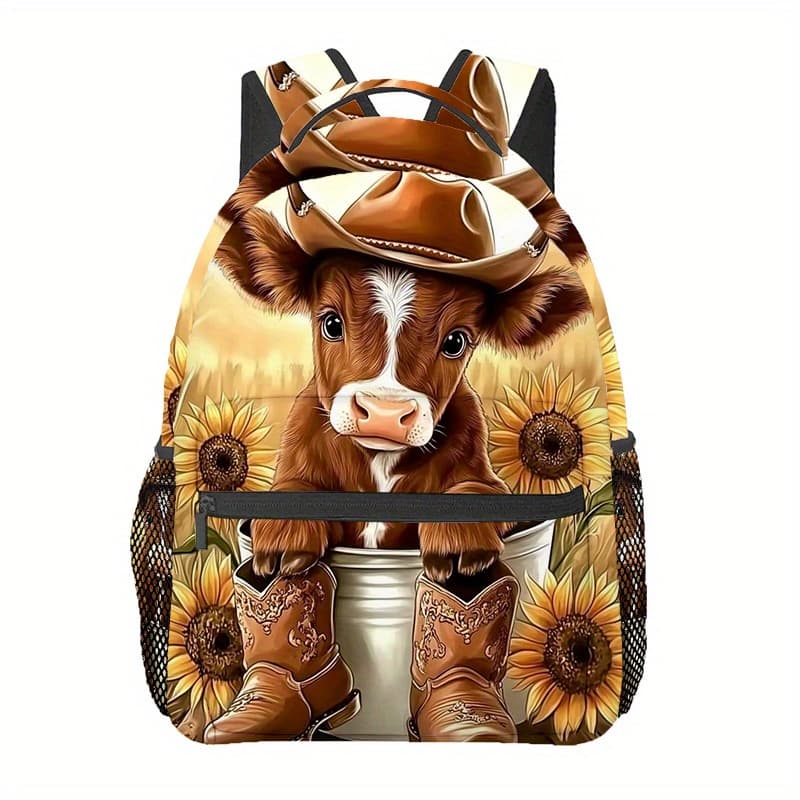 TEMU Highland Cow-3_3 (2) Outdoor Sports Stylish Backpack, Travel Bag With Adjustable Comfortable Shoulder Straps, Suitable For Hiking, Beach, Travel, Yoga, And Running