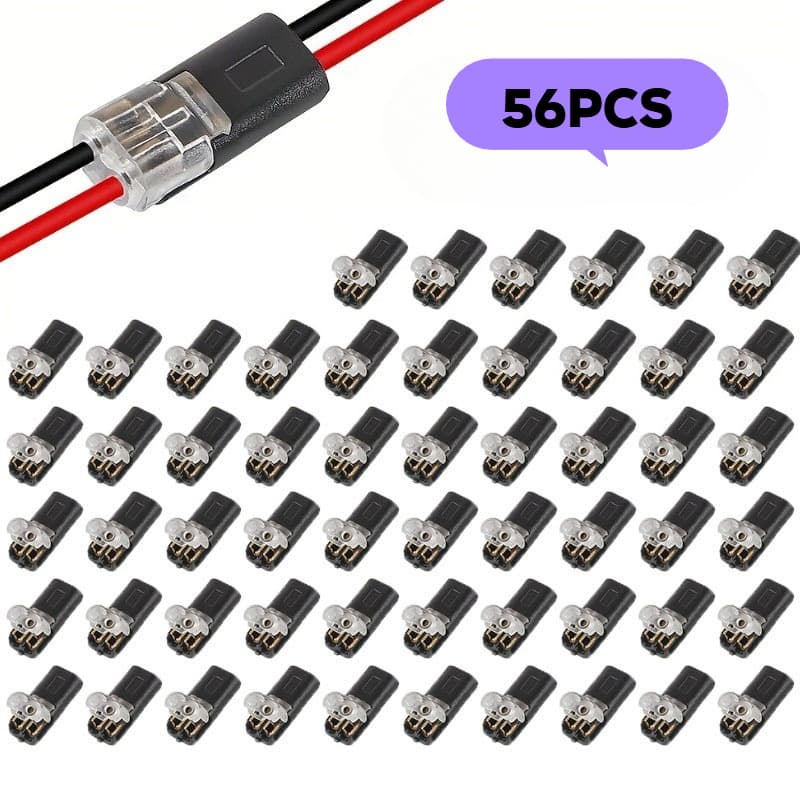 TEMU 56 Pluggable Led 2-pin 2-way Wire Connectors - With Strippers, Universal Compact Wire Terminals, For Quick Splicing Wire Connectors, Repair Tools, D2 Cable Connectors