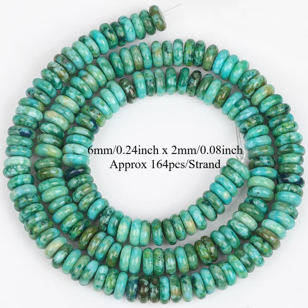 TEMU Loose 6x2mm Natural Stone Beads Turquoise, Perfect For Jewelry Such As Necklaces, Bracelets, And Earrings, Ideal Gifts For Women