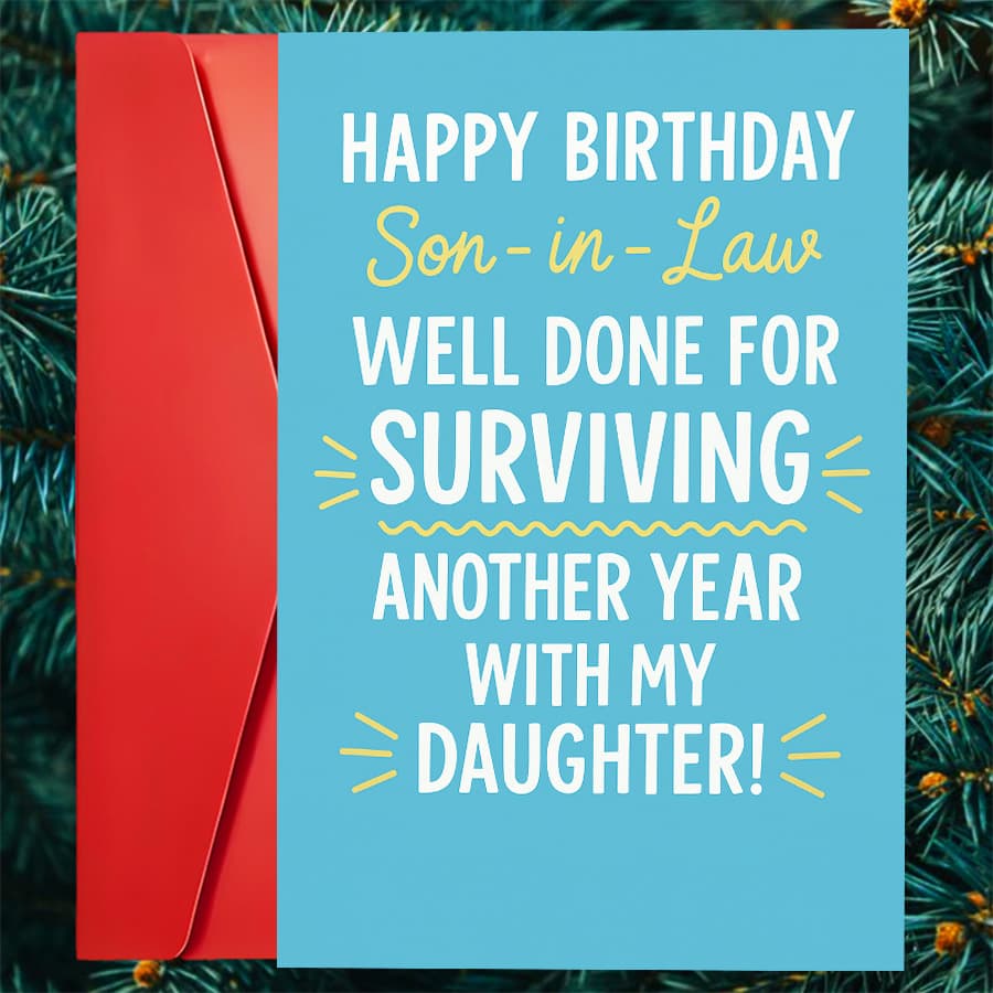 TEMU 1pc Humorous Birthday Greeting Card For Son-in-law | Perfect For Family And Light- Birthday Wishes, Made Of Paper