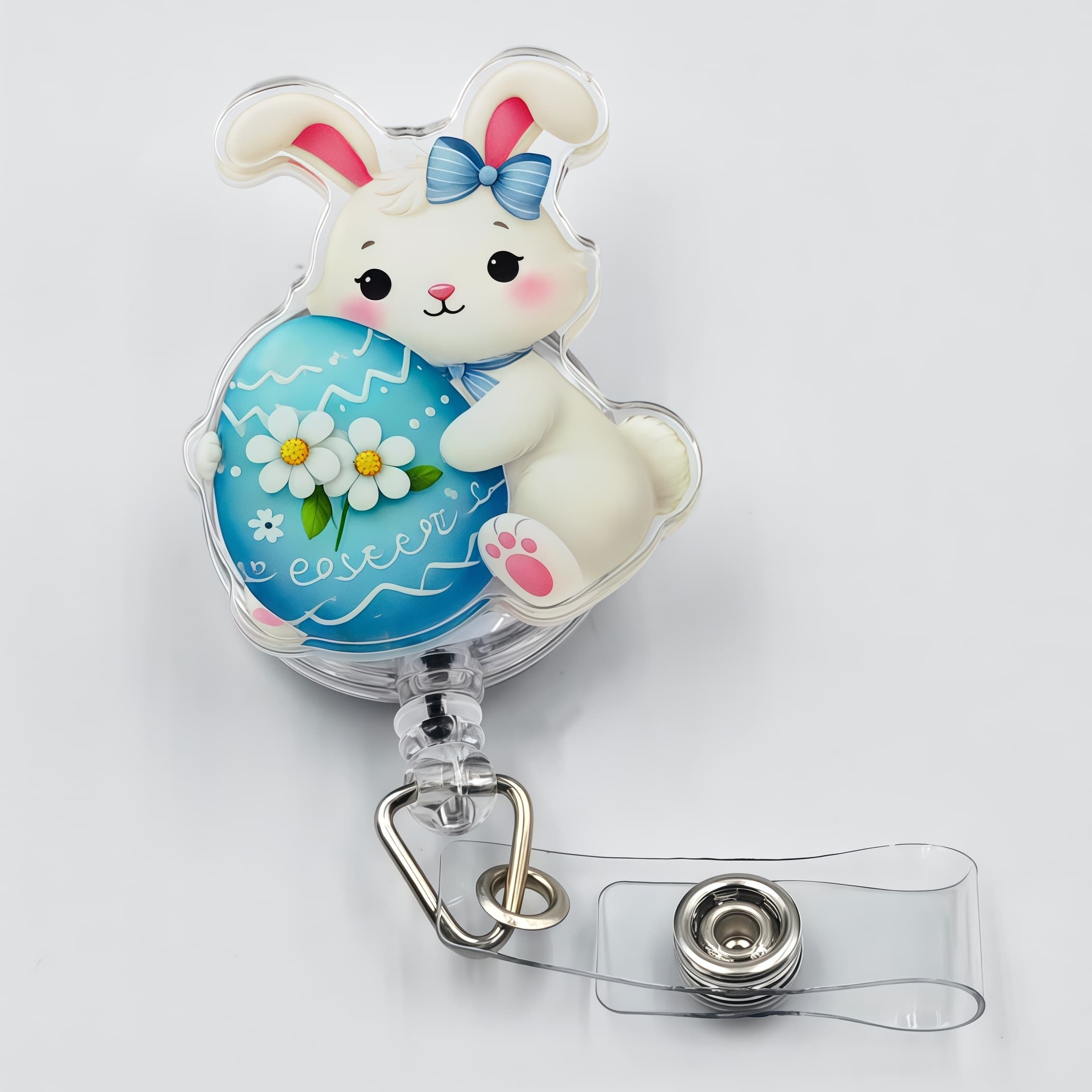 TEMU 2d Easter Cute Flat Retractable Id Card Nurse Badge Hanging Hook Office Lanyard Special 1pc With Protective Film