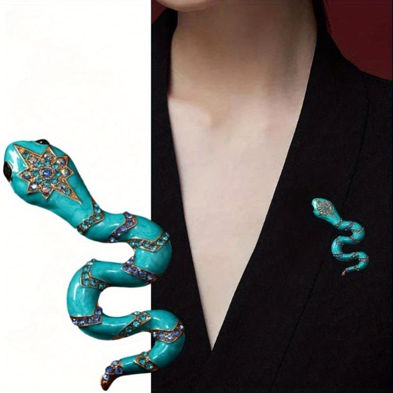TEMU Zodiac Snake Brooch Animal Pin Men Women Corsages Clothing Accessories