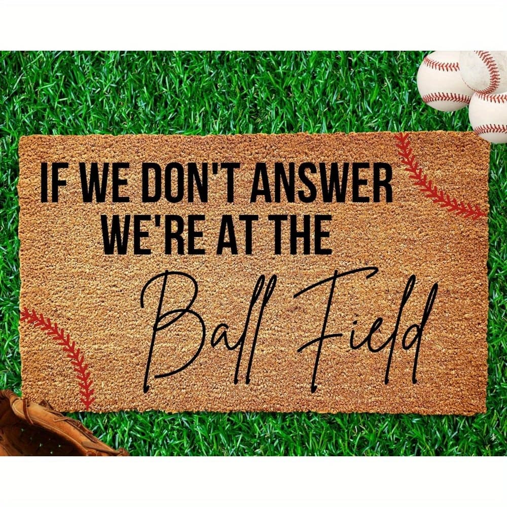 TEMU Baseball Welcome Mats, Doormat, Housewarming Gift, Spring Porch Decor, Outdoor Front Door Doormat Decoration, Sizes: 24x16 Inch And 30x18 Inch