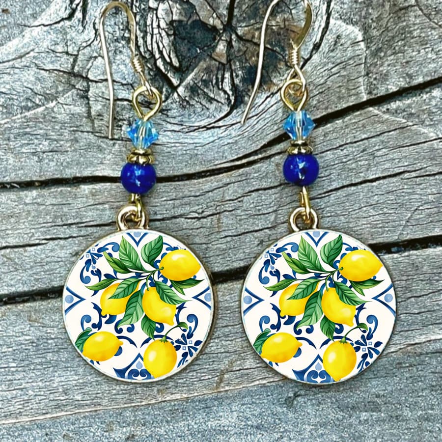 TEMU 2pcs Lemon Earrings Fruit Earrings Nature Earrings Fresh Earrings Round Earrings Plant Earrings Jewelry Additions Unique Jewelry Garden Gifts Everyday Gifts Kitchen Gifts