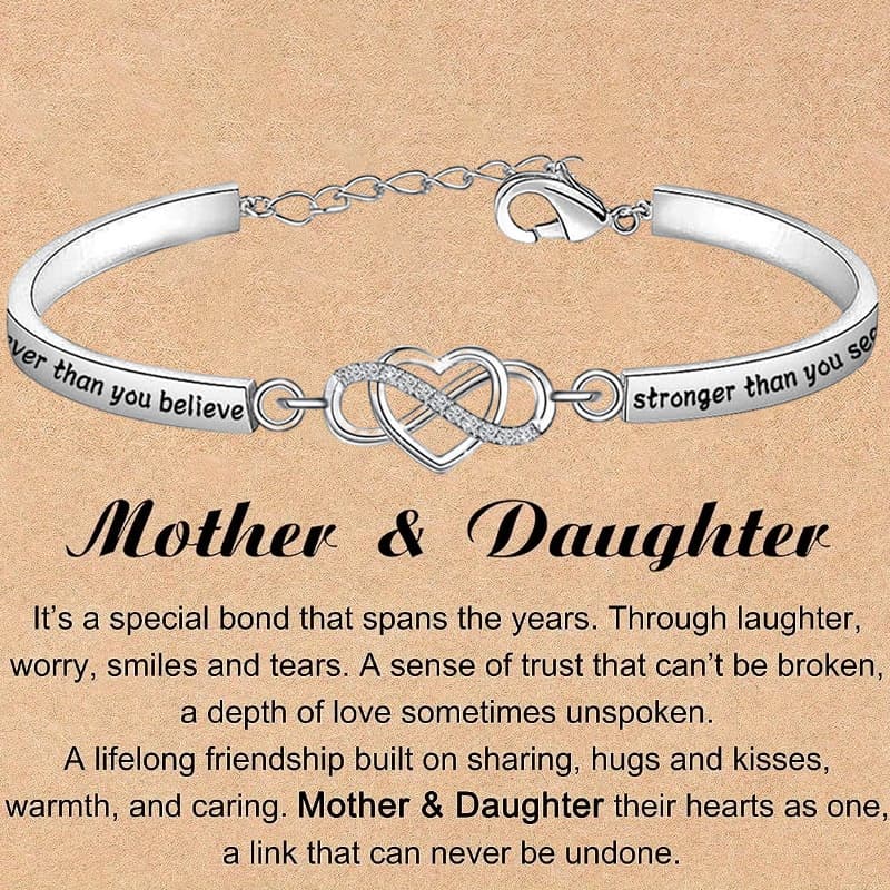 TEMU 2pcs Bracelet And Gift Card Infinite Heart Pendant Inspirational Bracelet Gifts You Are Than You For Mother And Daughter Halloween Christmas New Year's Party Gifts Jewelry For And Gift Cards