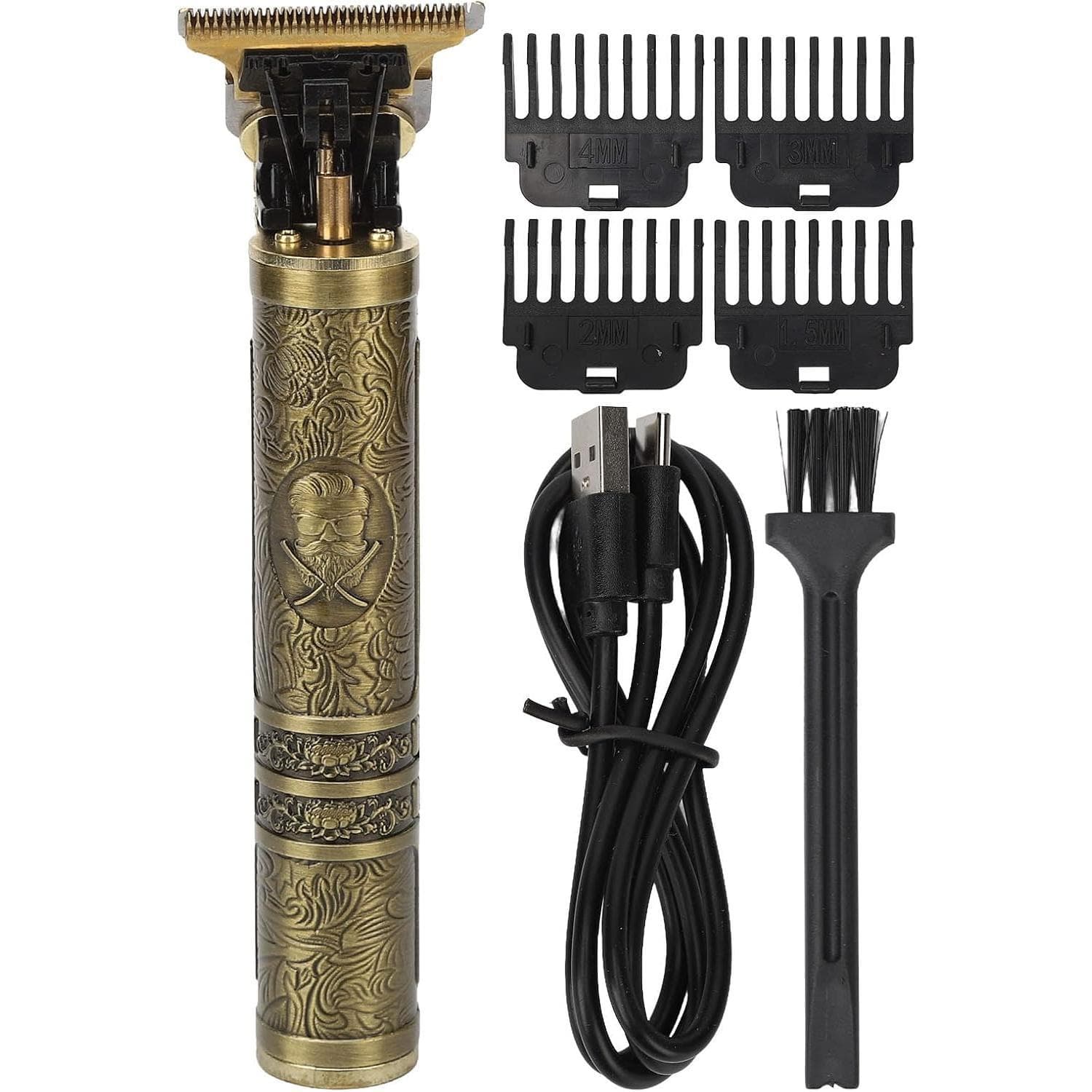 TEMU Retro Golden Carved Professional Hair Clipper - A Compact Electric Hair Clipper For Hair Salons And Home Beauty, Christmas, Valentine's Day Gifts, And Men's Gifts, Father's Day And Gifts