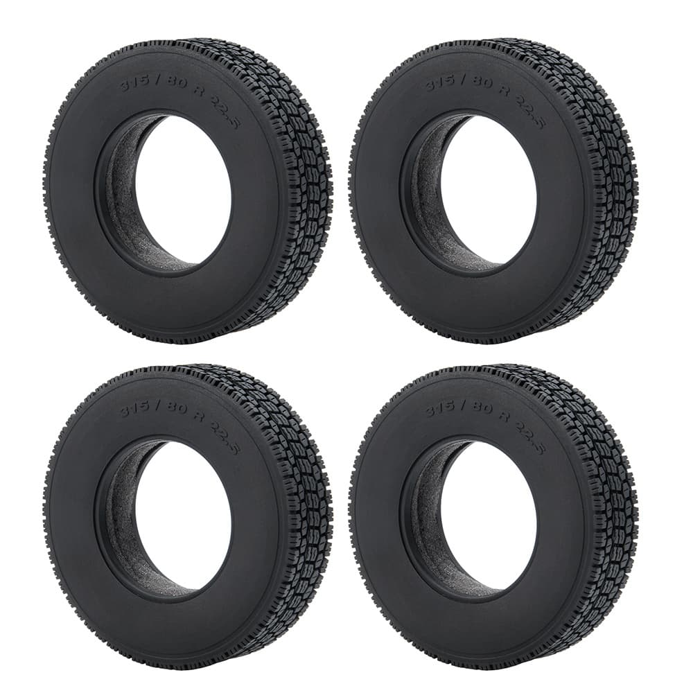 TEMU Set Of 4 Rubber Wheels Measuring 22mm For 1/14 Scale Tractor Trucks, Suitable For Front And Rear Rims