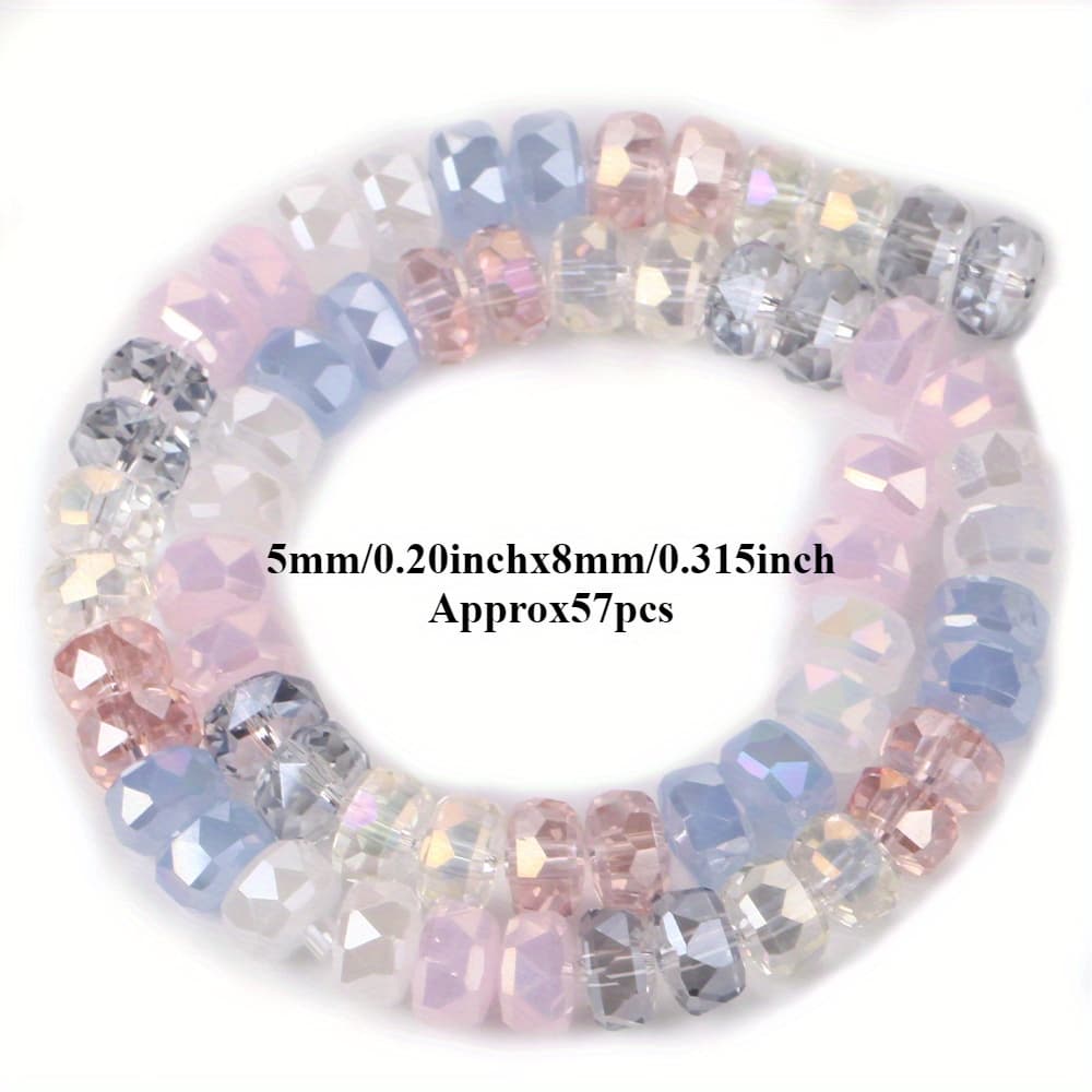 TEMU 5x8mm Gradient Multicolor Synthetic Beads Rondelle Loose Beads For Crafting Jewelry Necklaces, Bracelets, Earrings, And Gifts For Women