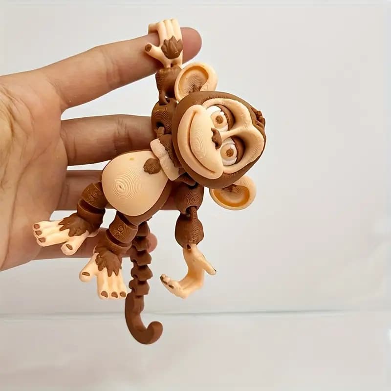 TEMU An Interesting Monkey Statue, Colorful 3d Printed Animal Ornament Suitable For Desktop, Car, Or Office - Perfect Gift For Christmas, Halloween, Valentine's Day, And Easter