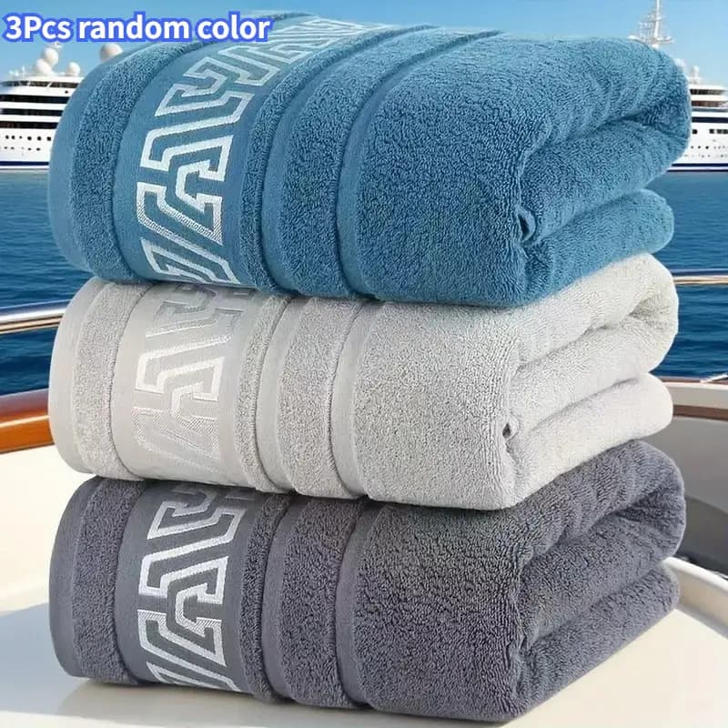 TEMU 3-pack Luxury | Extra Thick, , Absorbent Spa-grade, Quick-drying, Skin-friendly, Fade-resistant, Low Lint,, Random Geometric Pattern Retro Unisex Design | Ideal For Bathroom, Pool, Gym, Gift
