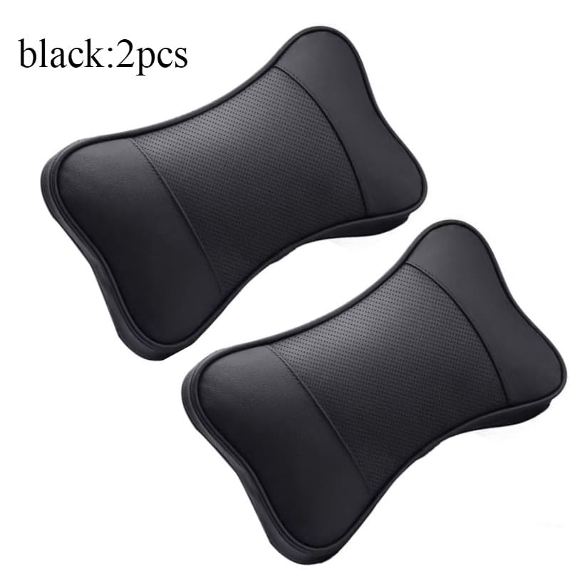 TEMU 2pcs/ Car Headrest Pillow Comfortable Breathable Pu Leather Seat Neck Pillows Rest Cushion Support Car Interior Accessories