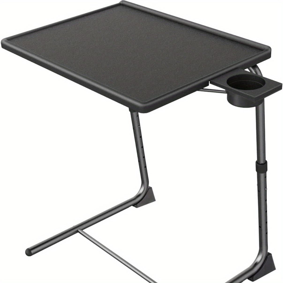 TEMU Adjustable Folding Table 2pcs/1pc- Tv Tray Table, 6-level Height Adjustment, 3 Tilt , Suitable For Dining Service Furniture And Portable Bar