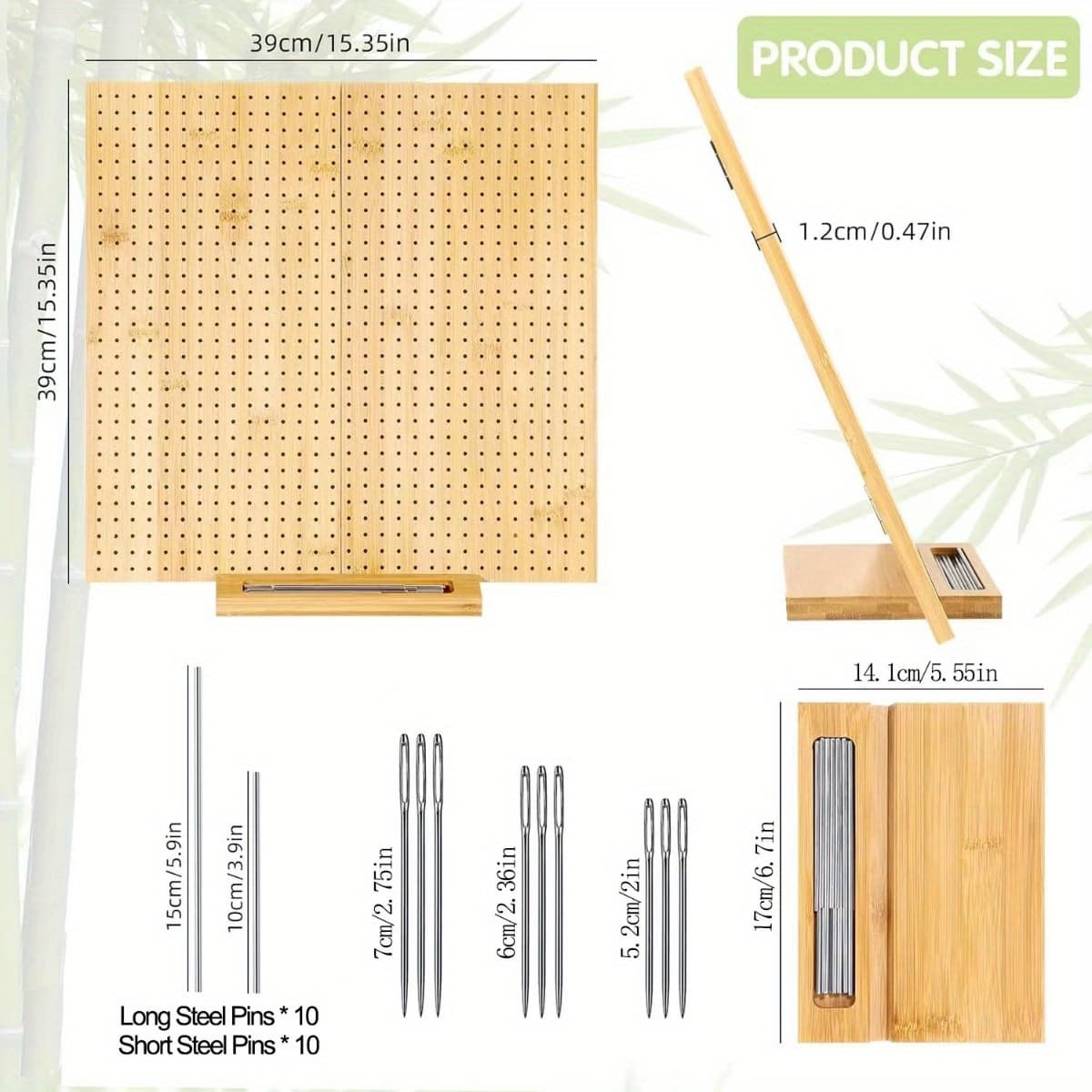 TEMU 15. 35-inch Collapsible Blocking Board, Spacious Blocking Surface For Crochet And Knitting With Pins/pegs, Ideal For Projects And Wooden Knitting Tasks